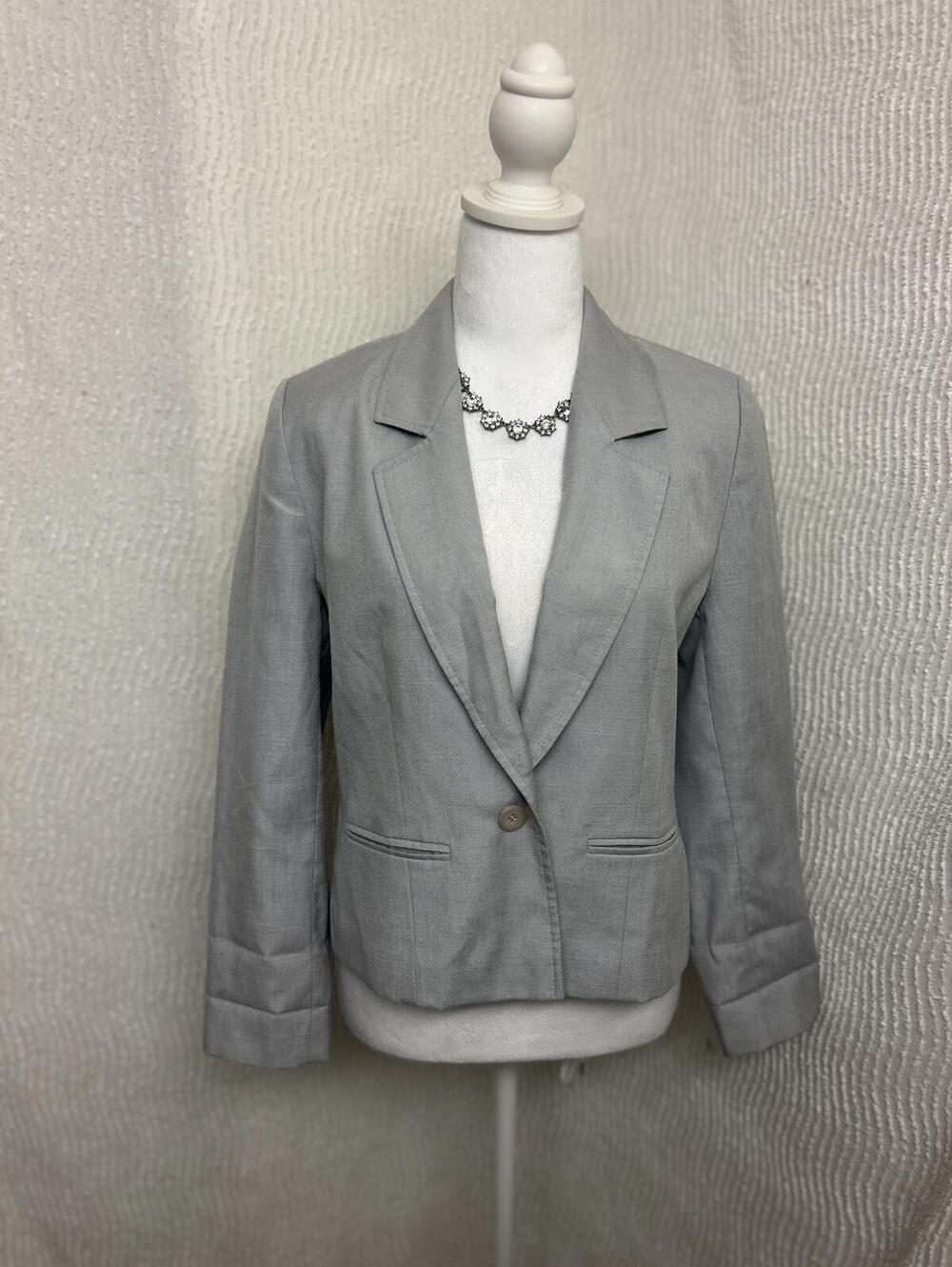 Vintage Pendleton Gray Silk Blend Blazer Petite Made USA Quiet Luxury Fall Clean